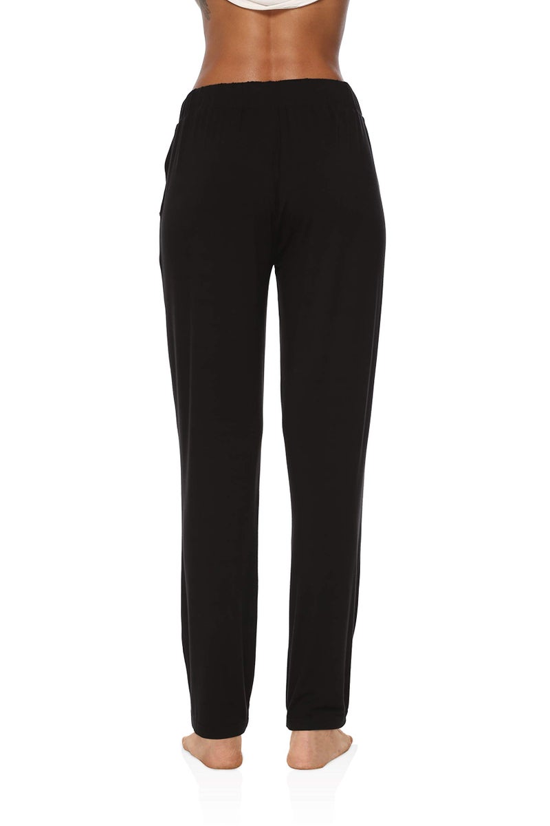 DIBAOLONG Womens Yoga Pants Wide Leg Comfy Drawstring Loose Straight Lounge Running Workout Legging Balck XXL Black - Image 4